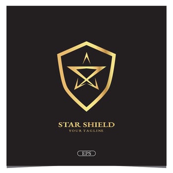 Luxury gold star shield logo premium elegant template vector eps 10