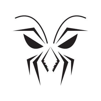 shape spider with face scare logo design vector graphic symbol icon sign illustration creative idea