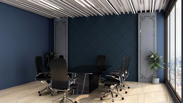 3D render modern meeting room mockup - interior design concept photo