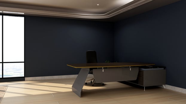 3D Render office design - manager room interior wall mockup photo