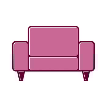 interior furniture sofa minimalist pink logo vector icon design illustration