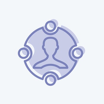 Social Media Campaign Icon in trendy two tone style isolated on soft blue background vector
