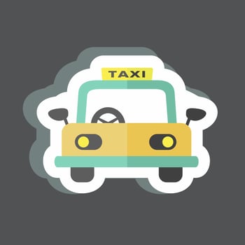 Taxi Sticker in trendy isolated on black background vector