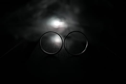 Wedding rings symbol love family. A pair of simple wedding rings photo