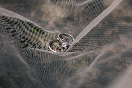 Wedding rings symbol love family. A pair of simple wedding rings photo