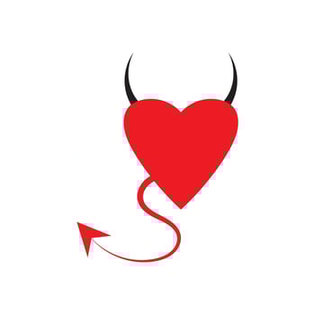 Heart Devil logo vector template