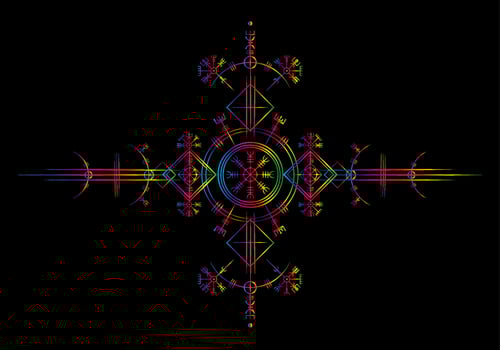 Magic ancient viking art deco, White Vegvisir navigation compass ancient. The Vikings used many symbols in accordance to Norse mythology,  widely used in Viking society. Logo icon Wiccan esoteric sign vector