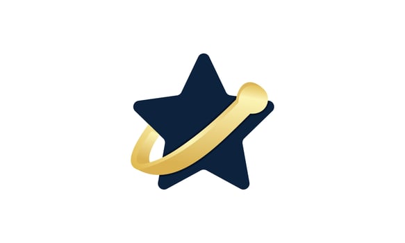 awesome abstract star gold color logo design template business vector icon