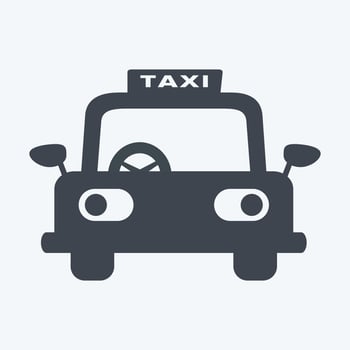 Taxi Icon in trendy glyph style isolated on soft blue background vector