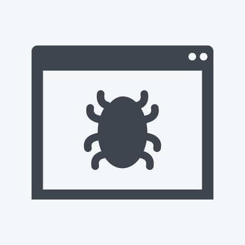 Web Crawler Icon in trendy glyph style isolated on soft blue background vector