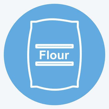 Flour bag Icon in trendy blue eyes style isolated on soft blue background vector