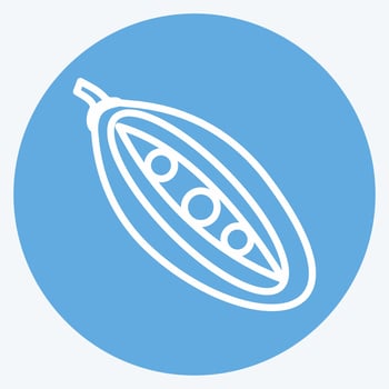 Peas Icon in trendy blue eyes style isolated on soft blue background vector