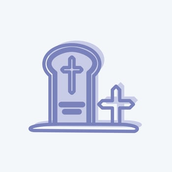 Graveyard Icon in trendy two tone style isolated on soft blue background vector