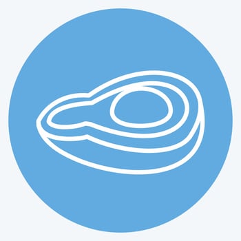 Avocado Icon in trendy blue eyes style isolated on soft blue background vector
