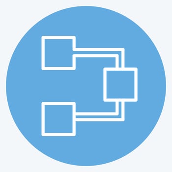Flow Chart Icon in trendy blue eyes style isolated on soft blue background vector