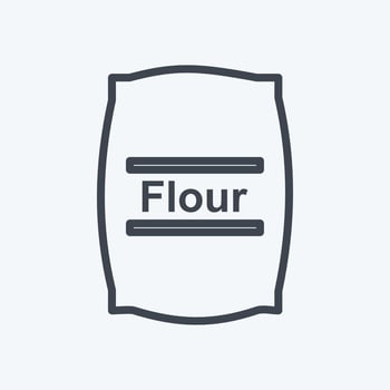 Flour bag Icon in trendy line style isolated on soft blue background vector