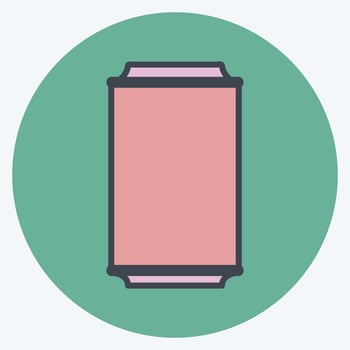 Soda Can Icon in trendy color mate style isolated on soft blue background vector