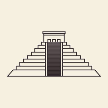 Mexican pyramid lines logo design vector icon symbol illustration