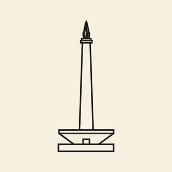 jakarta city monument lines logo vector icon symbol graphic design illustration