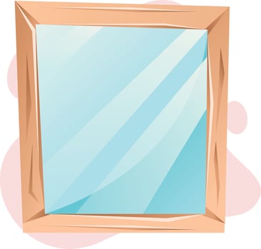 glass vector illustration. Mirror beauty