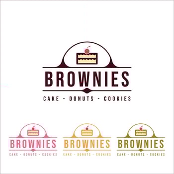 brownies cake logo vector illustration template icon graphic design .