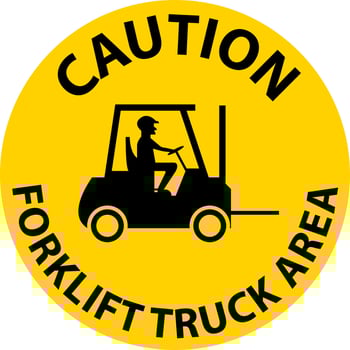 Forklift Truck Area Hazard Caution Sign vector