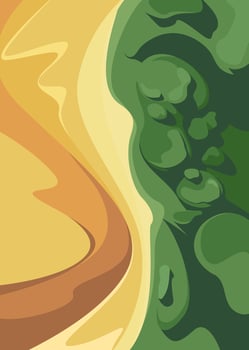Poster with desert and forest. vector