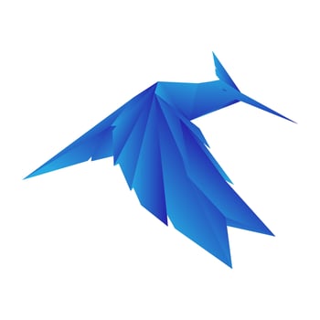geometric abstract colorful hummingbird logo symbol icon vector graphic design illustration