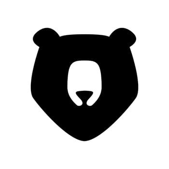 Grizzly bear or honey bear or polar bear head face silhouette logo design icon vector