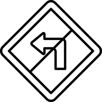 No Left Turn Icon Style vector