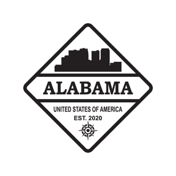 Alabama Skyline Silhouette Vector , Usa Skyscraper Logo