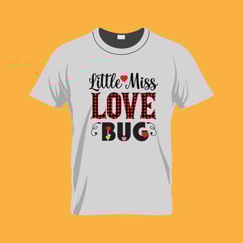 Little miss love bug Valentine's day t-Shirt Design vector