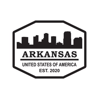 arkansas skyline silhouette vector logo
