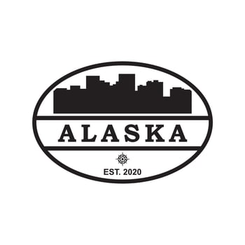 Alaska Skyline Silhouette Vector , Usa Skyscraper Logo