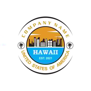 Hawaii Skyline Vector , Honolulu Skyscraper Logo