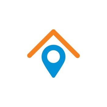 real estate logo , pin building logo vector