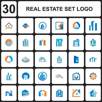 real estate set logo , building set logo vector