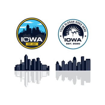 iowa skyline vector , iowa skyscraper logo