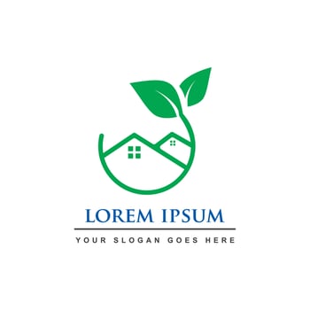 green house logo , house ecology logo vector