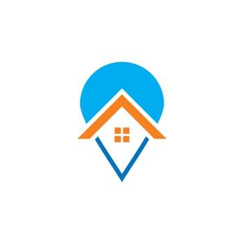 pin building logo , home location logo vector