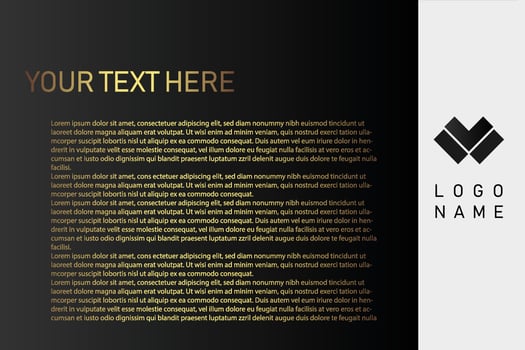 Creative black dark business card Template modern and Clean design vector