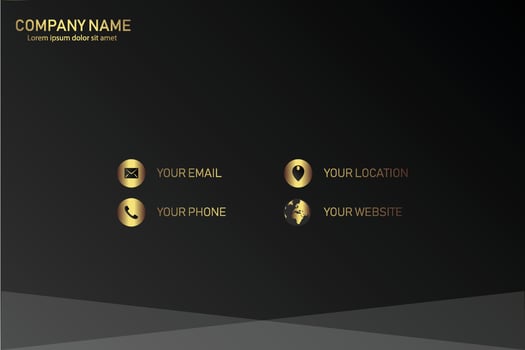 Creative black dark business card Template modern and Clean design vector