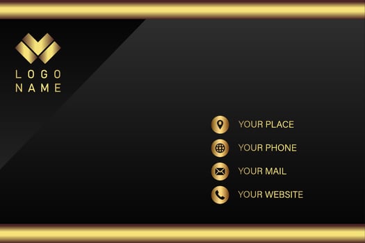 Creative black dark business card Template modern and Clean design vector