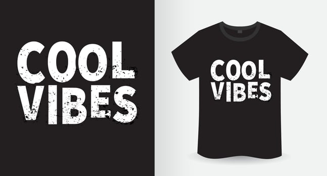 Cool vibes typography slogan t-shirt design vector