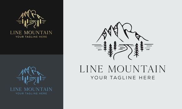 Vintage mountain vector collection, icon silhouette illustrations Free Vector