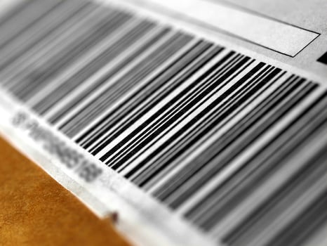 Barcode product identification label photo