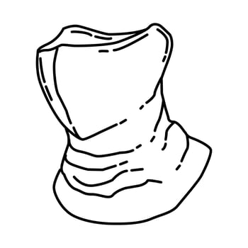 Winter Neck Gaiter for Men Icon. Doodle Hand Drawn or Outline Icon Style. vector