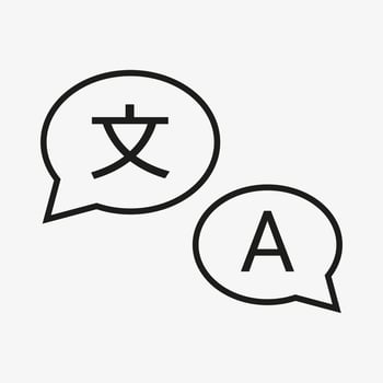 Translator icon, logo. Translate symbol isolated on white background. Language translation icon vector. Outline vector sign
