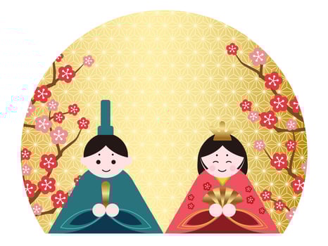 Vector Couple Dolls For The Japanese Dolls Festival Isolated On A White Background.