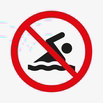 Vector sign no swimming. Swimming banned icon.